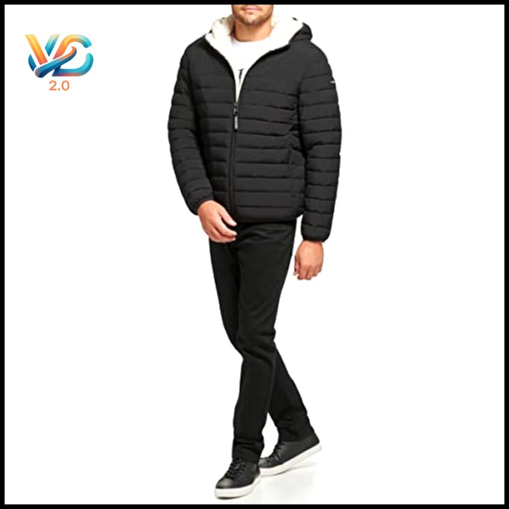 Lightweight Packable Down Jacket with Sherpa Lini… - image 7